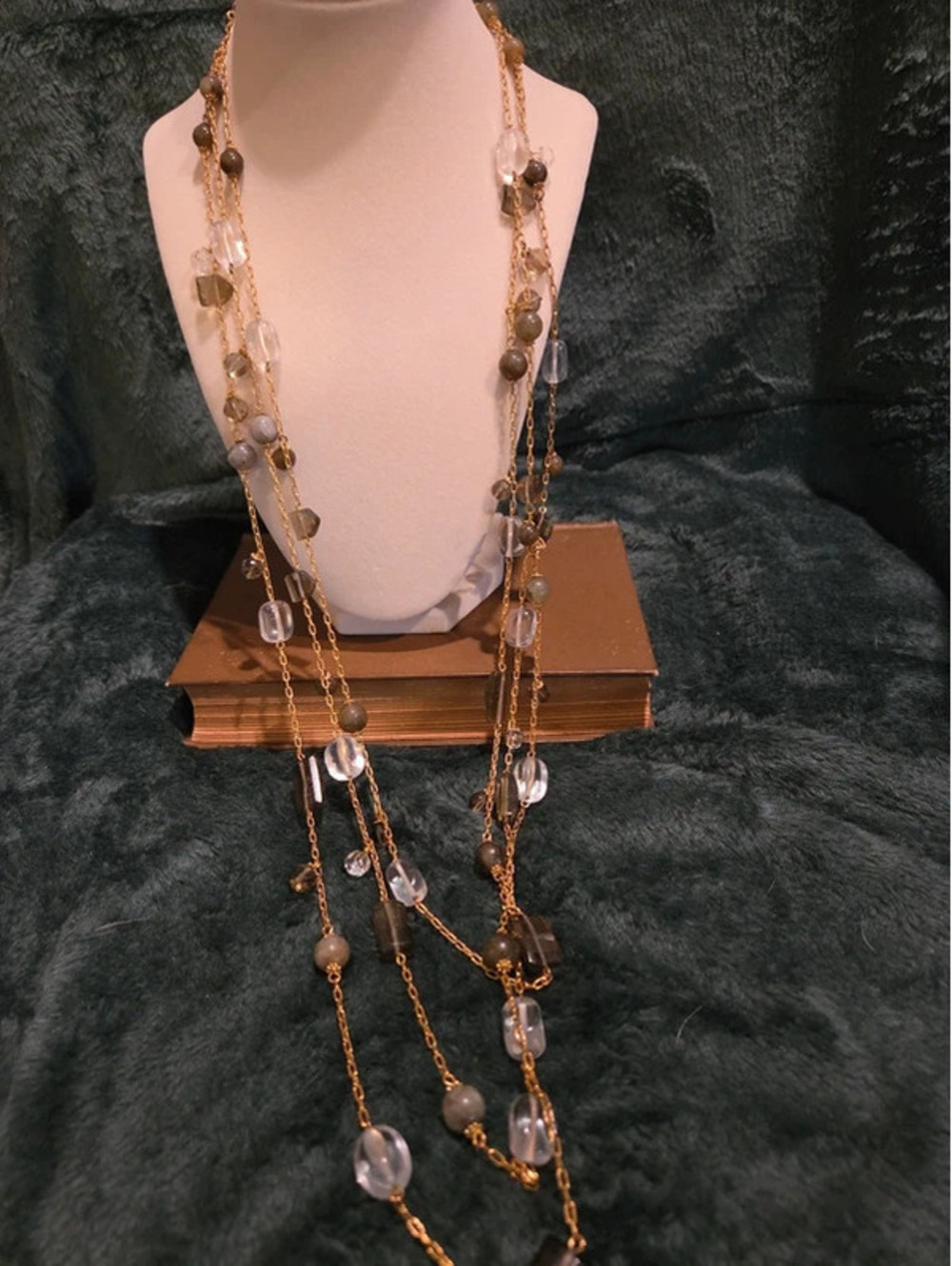 Talbots Elegant Triple Strand Gold-Tone Necklace